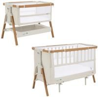 Tutti Bambini Cozee Xl Bedside Crib & Cot - Scandinavian Walnut/Ecru