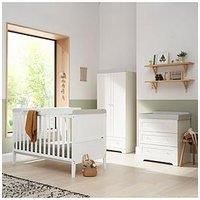 Tutti Bambini Rio 5 Piece Furniture Set- White/Dove Grey (Cot Bed, Cot Top Changer, Sprung Mattress, Chest Changer, Wardrobe)