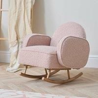 Tutti Bambini Micah Mini Me Kids Rocking Chair - Co-ordinated Bouclé Rocking Chair for Toddler, Rounded Backrest & Rubberwood Rocking Bars, Toddler Rocker for Kids from 3 to 6 years (Blush)