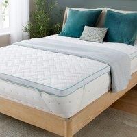 Snuggledown Anti-Allergy Mattress Topper Single Bed - 5cm Thick Anti Bacterial Comfortable & Supportive Mattress Pad - Deep Corner Straps, Hypoallergenic, Soft Knitted Washable Cover (90 x 190cm)
