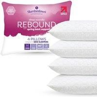 Slumberdown Hotel Quality Pillows 4 Pack - Bouncy Firm Support Side Sleeper Bed Pillow for Neck, Back and Shoulder Pain Relief - Comfortable, Soft Touch Quilted Cover, Hypoallergenic (48cm x 74cm)