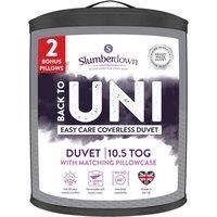 Slumberdown Coverless Comfort Waffle 10.5 Tog Bedding Bundle - Grey/White