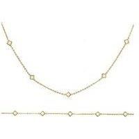 Say It With Luck Dainty Set Necklace And Bracelet - Gold & Pearl