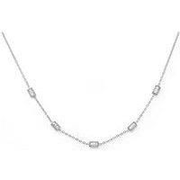 Say It With Diamonds Rectangle Necklace - Silver