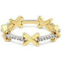 Say It With Kiss Band Ring - Gold & Silver