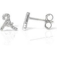 Say It With Luxe Cz Initial Earrings - Silver