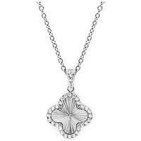 Say It With Cz Clover Necklace - Silver