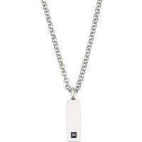 Say It With Men'S Cz Tag Pendant Chain - Stainless Steel