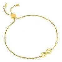 Say It With Cz Infinity Charm Bracelet - Yellow Gold