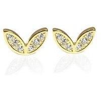 Say It With Winged Earrings With Cz Stones - 18Ct Yellow Gold Plated