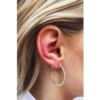 Hammered Sterling Silver Small Hoop Earrings