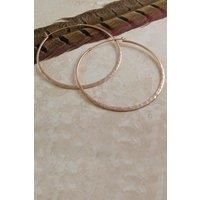 Sterling Silver Hammered Large Hoop Earrings