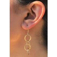 Sterling Silver Planet Long Drop Earrings