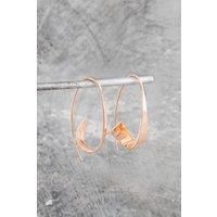 Sterling Silver Flared Ribbon Hoop Earrings