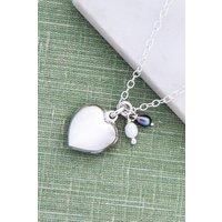 Otis Jaxon London Women's Sterling Silver Heart & Pearl Locket Necklace