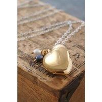 Sterling Silver Heart and Pearl Locket Necklace