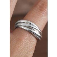 Classic Russian 7 Band Sterling Silver Wedding Ring