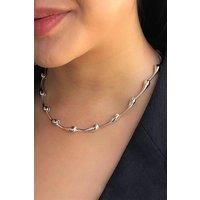 Teardrop Chunky Sterling Silver Necklace