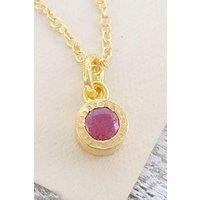 Ruby Sterling Silver July Birthstone Pendant Necklace