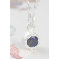 Sapphire September Birthstone Sterling Silver Necklace