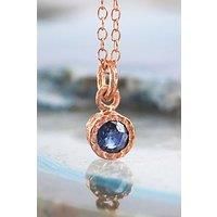 Sapphire September Birthstone Sterling Silver Necklace