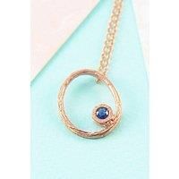 Sapphire September Birthstone Sterling Silver Oval Necklace