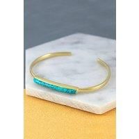 Otis Jaxon London Women's Turquoise December Birthstone Sterling Silver Bangle in Gold