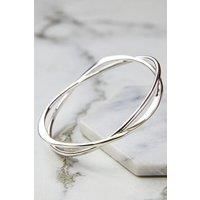 Otis Jaxon London Women's Interwoven Contemporary Sterling Silver Bangle | Size: Small