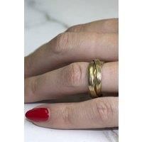 Gold Plated Sterling Silver Unisex Hammered Russian Wedding Ring