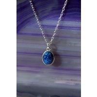 Black Opal Sterling Silver October Birthstone Pendant Necklace