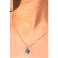 Black Opal Sterling Silver October Birthstone Pendant Necklace