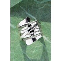 Otis Jaxon London Women's Ribbon Contemporary Sterling Silver Ring | Size: Medium