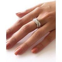 Sterling Silver Square Wire Overlapping Ring