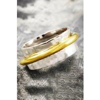 Otis Jaxon London Women's Cone Sterling Silver & Gold Spinning Ring | Size: N