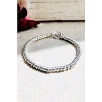 Chunky Sterling Silver Rings Bracelet