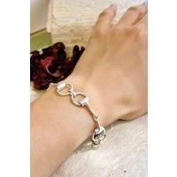Snaffle Bit Chunky Sterling Silver Charm Bracelet