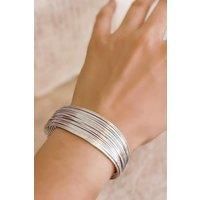 Otis Jaxon London Women's Chunky Sterling Silver Multi Strand Wire Bangle