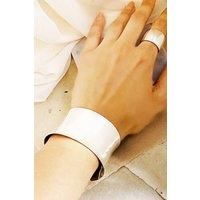 Otis Jaxon London Women's Chunky Sterling Silver Adjustable Wide Cuff Bangle