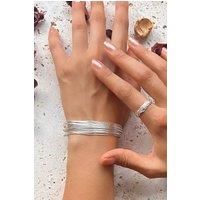 Otis Jaxon London Women's Multi-Strand Liquid Silver Bracelet