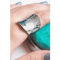 Otis Jaxon London Women's Hammered Chunky Sterling Silver Ring | Size: R