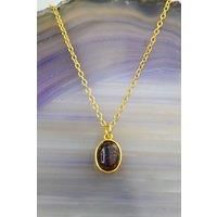 Otis Jaxon London Women's Fire Opal Silver October Birthstone Pendant Necklace in Gold