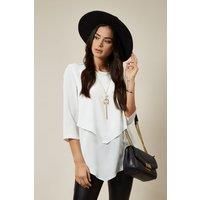 Oversized Layered Blouse Top with Long Sleeves
