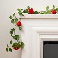 Artificial Rose & Bud Garland