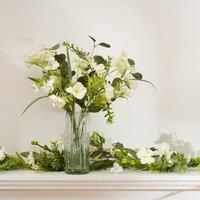 Scottish Everlastings 43Cm Artificial White Floral & Eucalyptus Arrangement