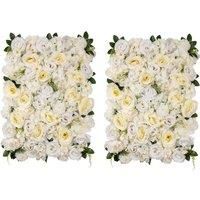 Set of 2 Artificial Premium Mixed Flower Wall Panels