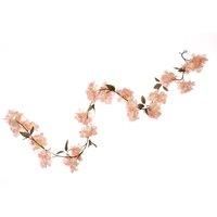 Set of 2 Artificial Peach Pink Blossom Garlands