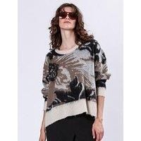 Religion Abstract Oversized Jumper - Grey