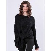 Religion Reverse Tie Front Jumper - Black