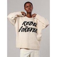 Religion Rebel Forever Oversized Jumper - White