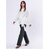 Religion Tie Front Prodigy Shirt With Stud Detail - White